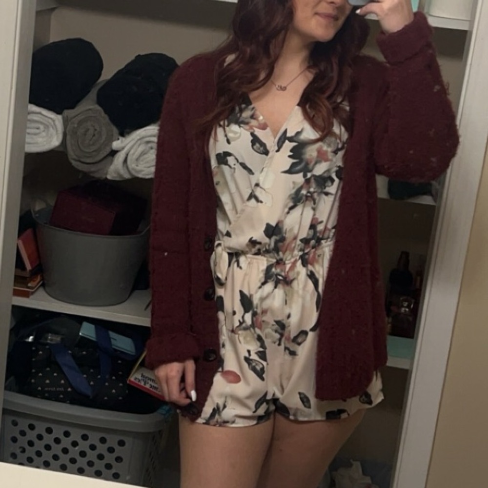 Floral long sleeve jumpsuit